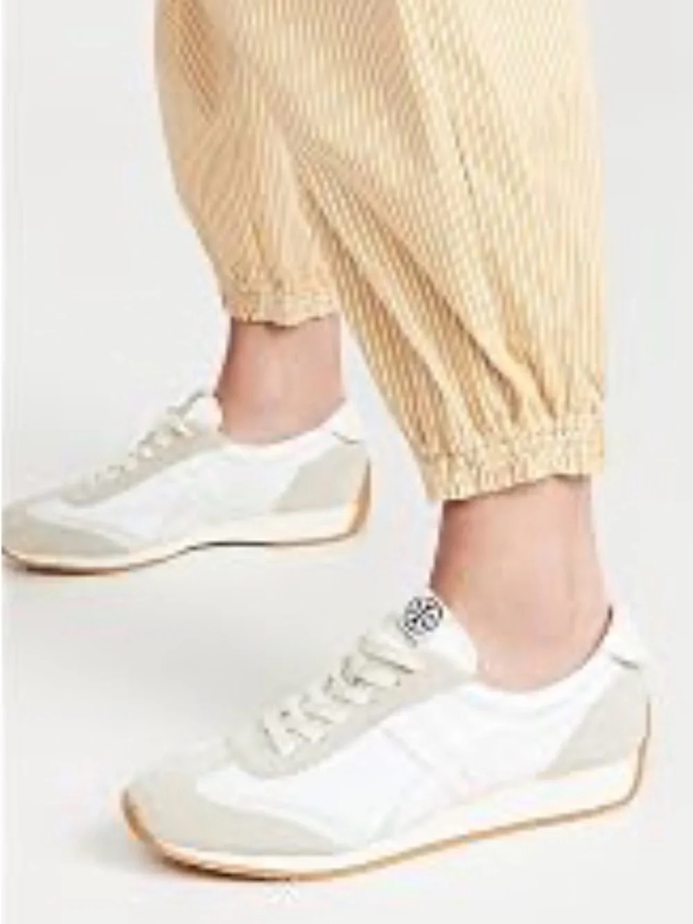NWOT Tory Burch Hank Snow White and Beige Low Top Shoes - size 6.5